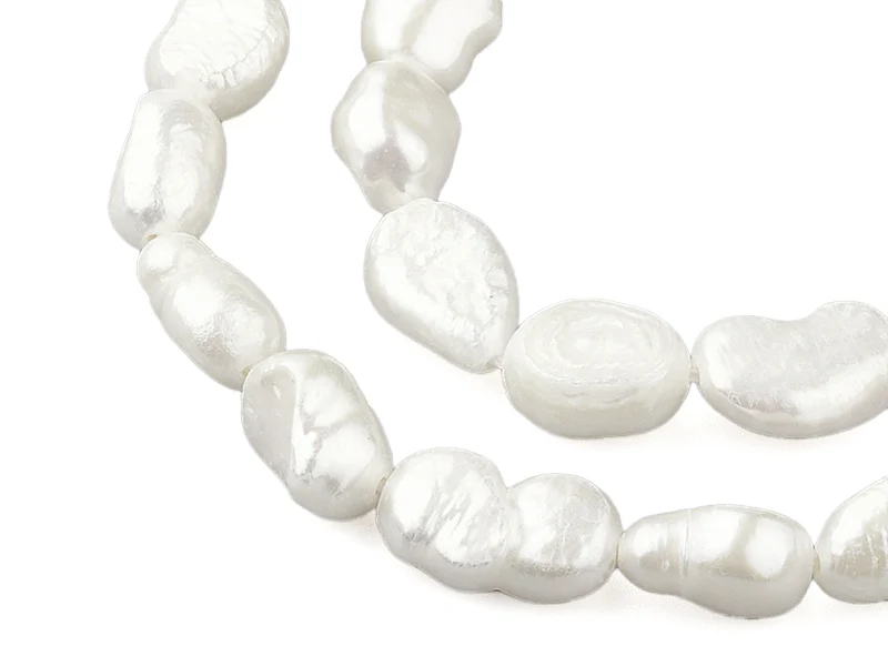Lot de 10 perles de culture - forme irrégulière - 8 à 14 mm