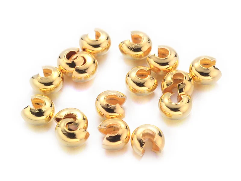 Lot de 100 perles cache noeuds - Doré - Image 2