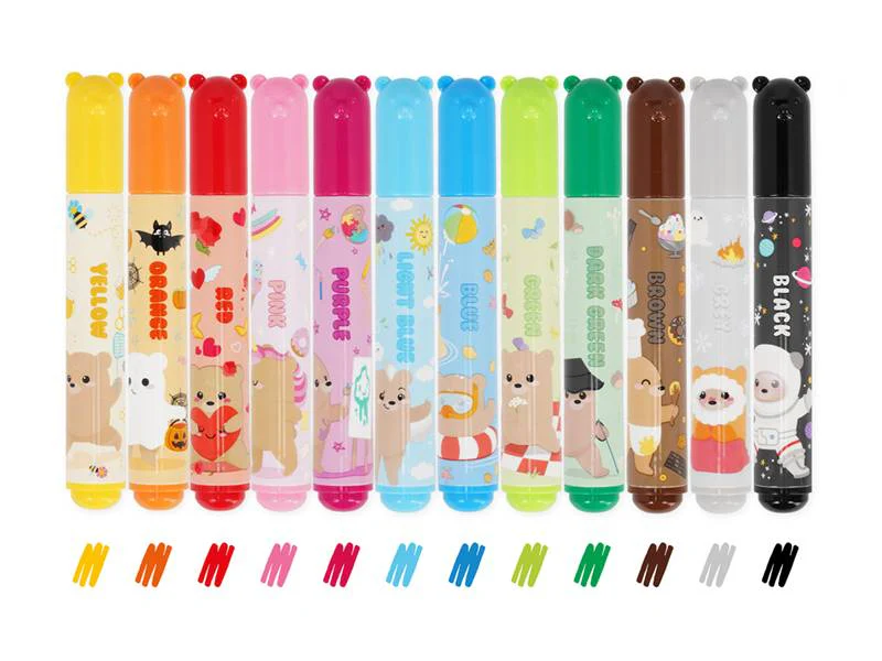 Lot de 12 feutres Teddy Friends - Image 2