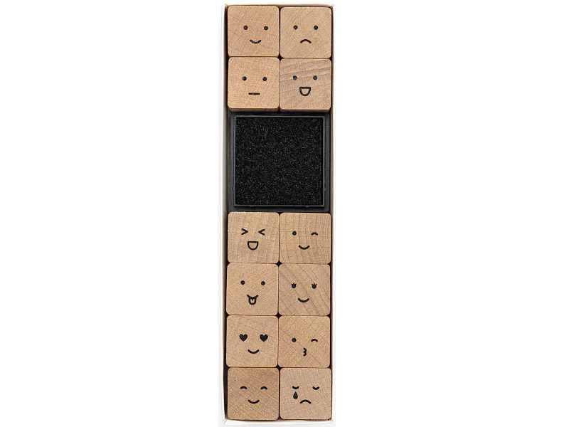 Lot de 12 tampons expressions de visage