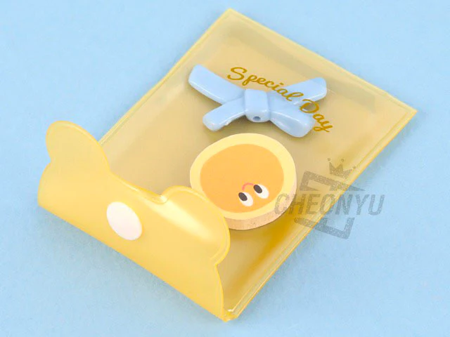 Lot de 2 Mini blocs mémo pochettes Twins - Jaune et blanc - Image 2