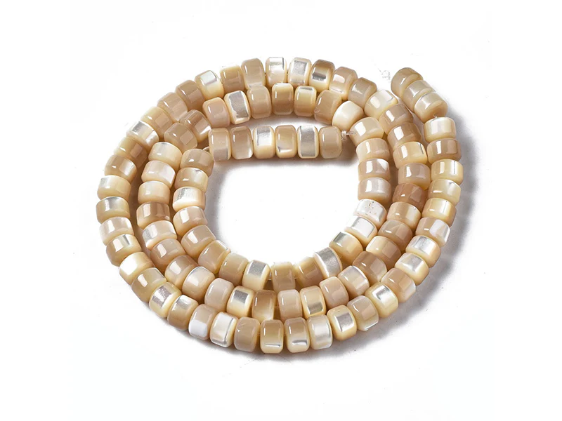 Lot de 20 perles colonnes 6 mm - Coquille de trochid naturelle - Image 2