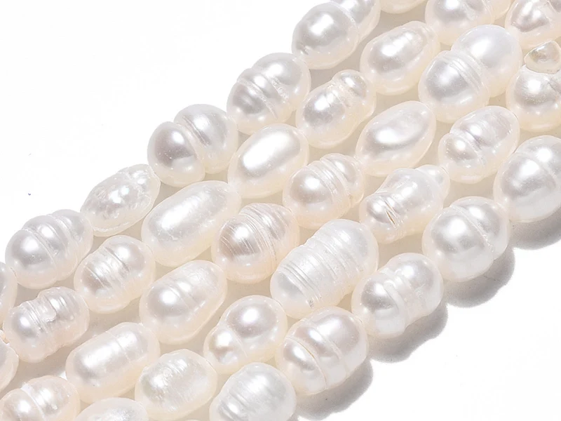 Lot de 20 perles de culture - Forme grain de riz - 6 à 12 mm