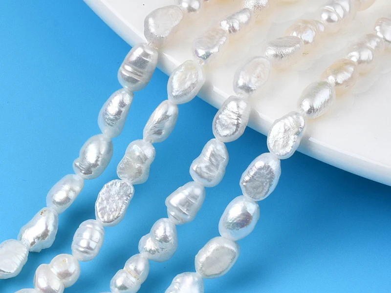 Lot de 20 perles de culture - forme graine - 4 à 8 mm - Image 4