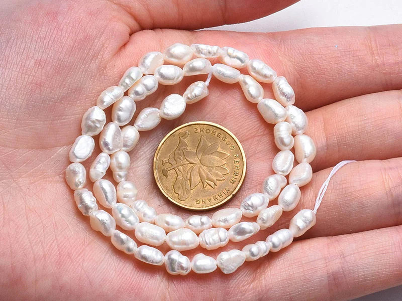Lot de 20 perles de culture - forme graine - 4 à 8 mm - Image 5