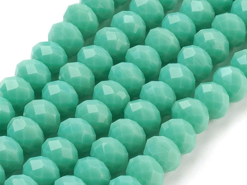 Lot de 20 perles en verre Ă facettes - Aigue-marine