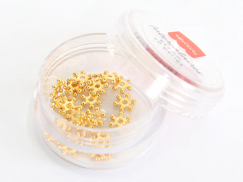 Boite de 20 perles heishi intercalaire - Fleur dorée 6x2mm - Image 2