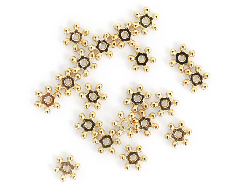 Boite de 20 perles heishi intercalaire - Fleur dorée 6x2mm - Image 6