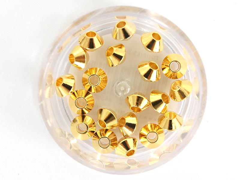 Lot de 20 perles heishi intercalaire - Toupie dorée 6x4mm - Image 2