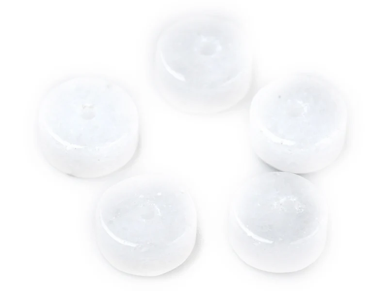 Lot de 20 perles heishi naturelles 6 mm - Jade blanche - Image 3
