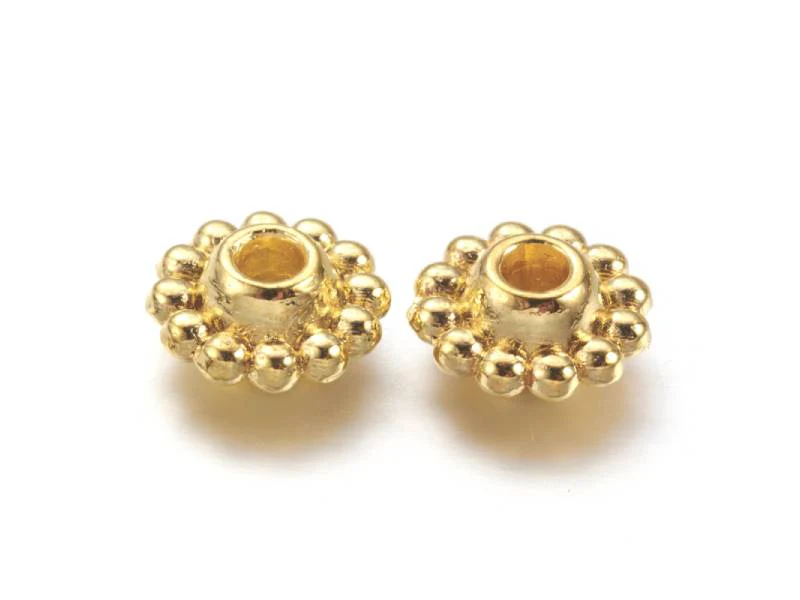 Lot de 20 perles intercalaires fleurs - Doré