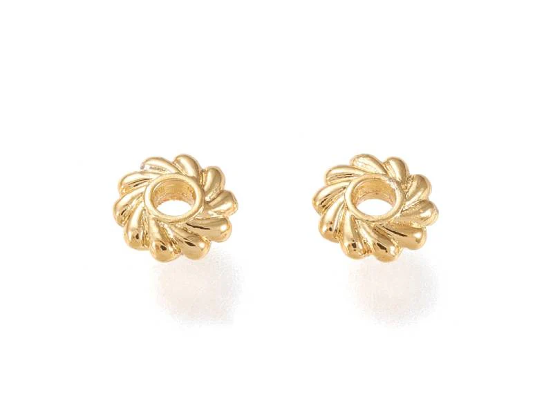 Lot de 20 perles intercalaires fleurs - Doré à l'or fin