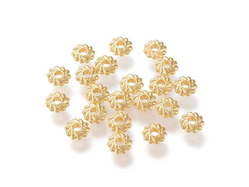 Lot de 20 perles intercalaires fleurs - Doré à l'or fin - Image 2