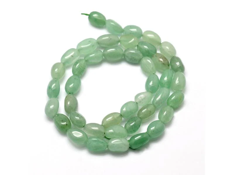 Lot de 20 perles ovales - Aventurine verte - Image 2