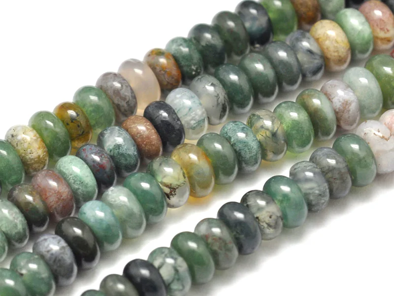 Lot de 20 perles rondelles - Agate indienne