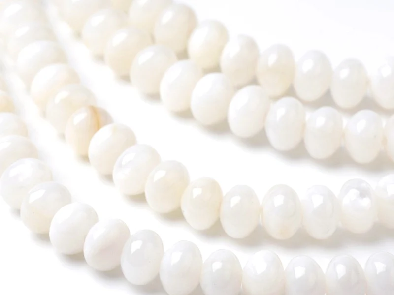 Lot de 20 perles rondelles coquillage naturel - Dentelle