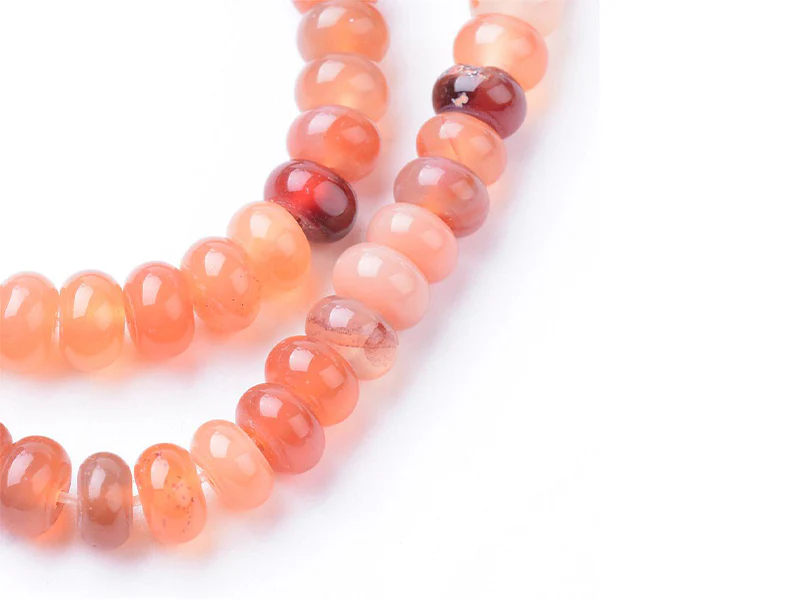 Lot de 20 perles rondelles - Cornaline naturelle