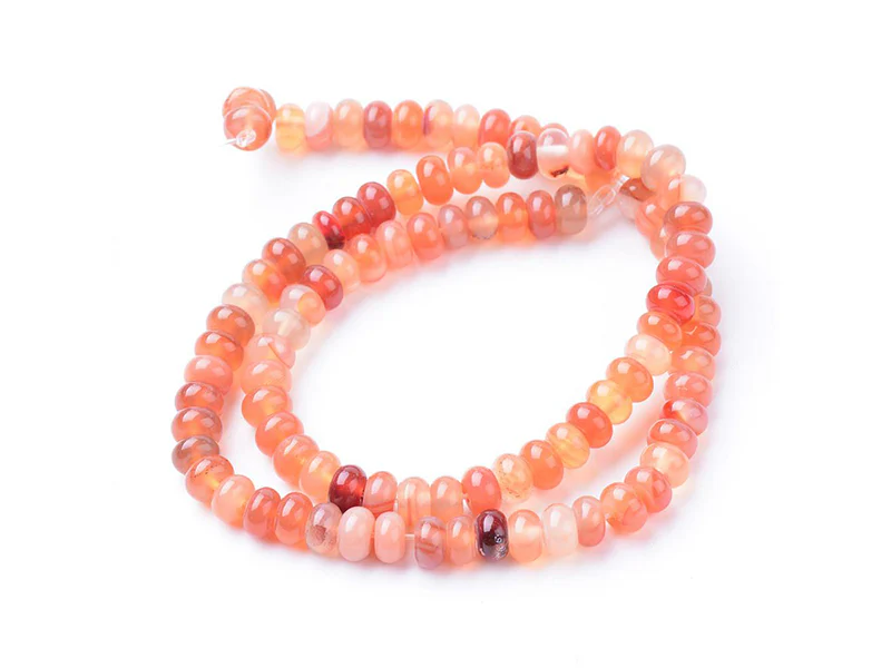 Lot de 20 perles rondelles - Cornaline naturelle - Image 2