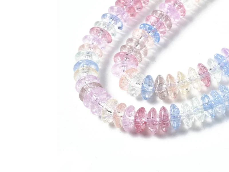 Lot de 20 perles rondelles en verre craquelé - Multicolore - Image 2