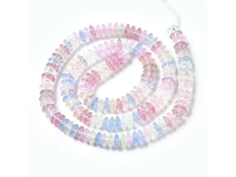 Lot de 20 perles rondelles en verre craquelé - Multicolore - Image 3