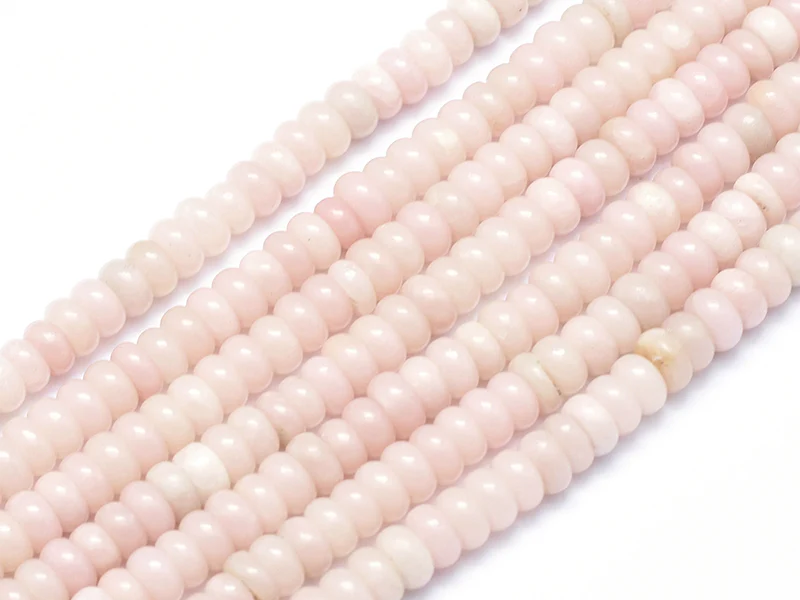 Lot de 20 perles rondelles - Opale rose