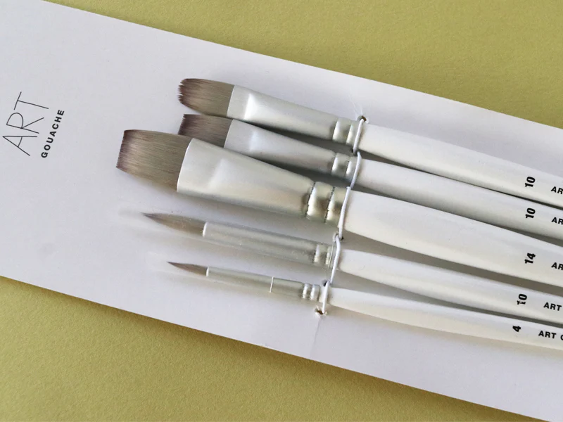 Lot de 5 pinceaux synthétiques gouache - Rico Design - Image 2