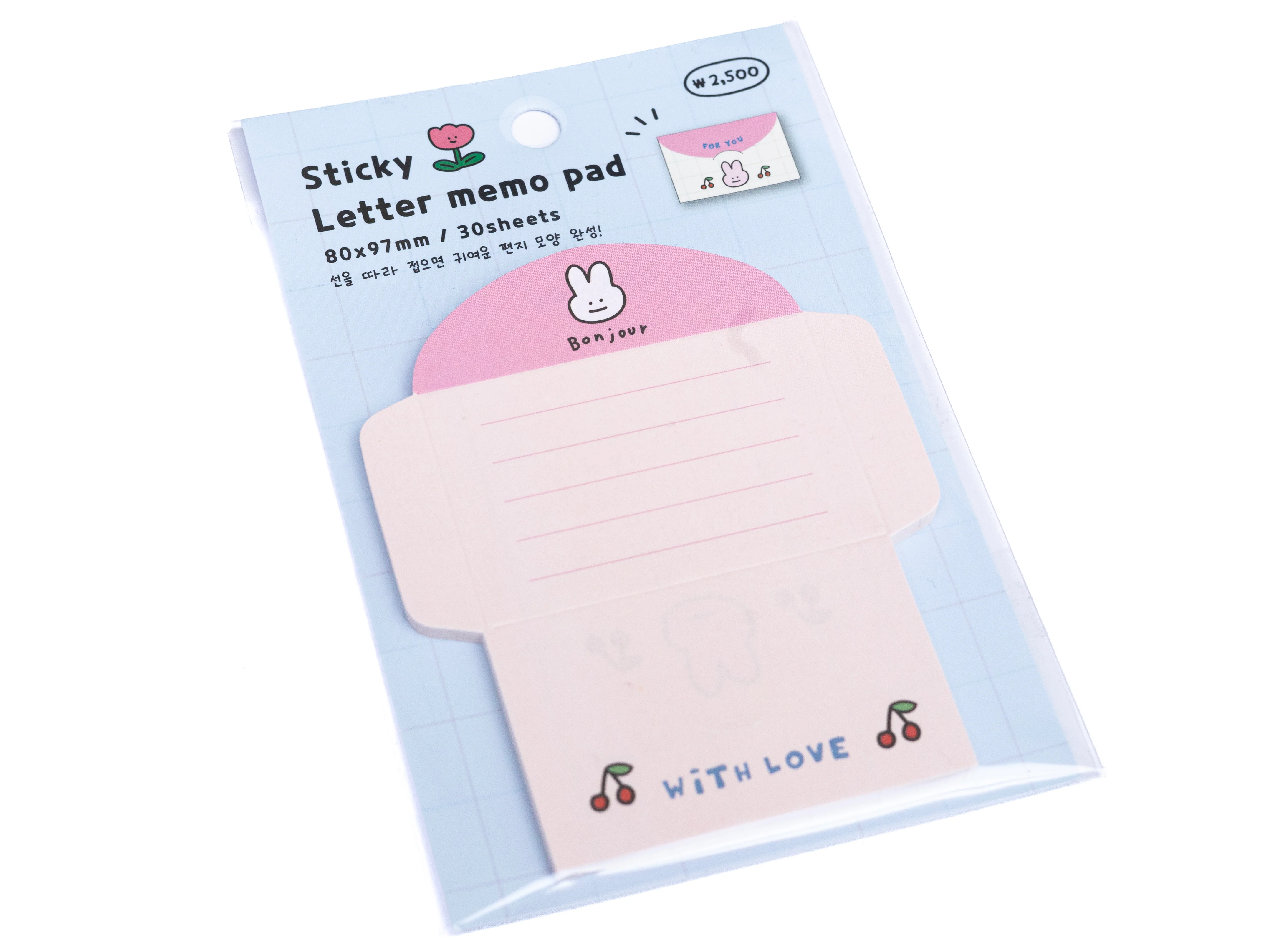 Lot de 30 mini enveloppe - lapin rose et cerises - Image 2