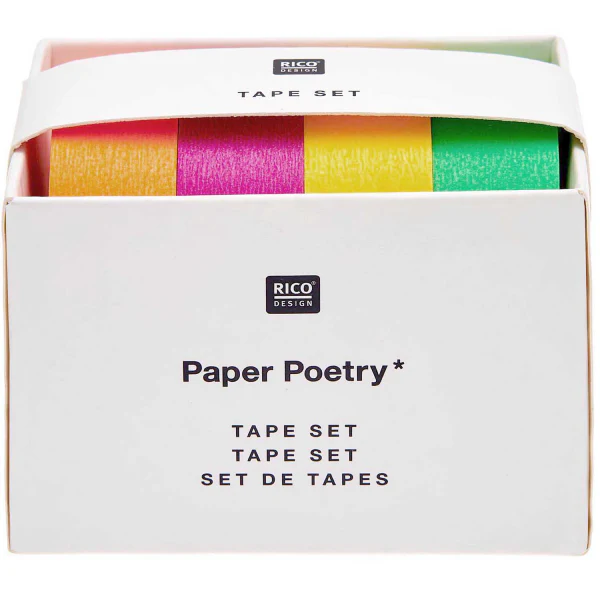 Lot de 4 Masking tapes fluo - Rico Design
