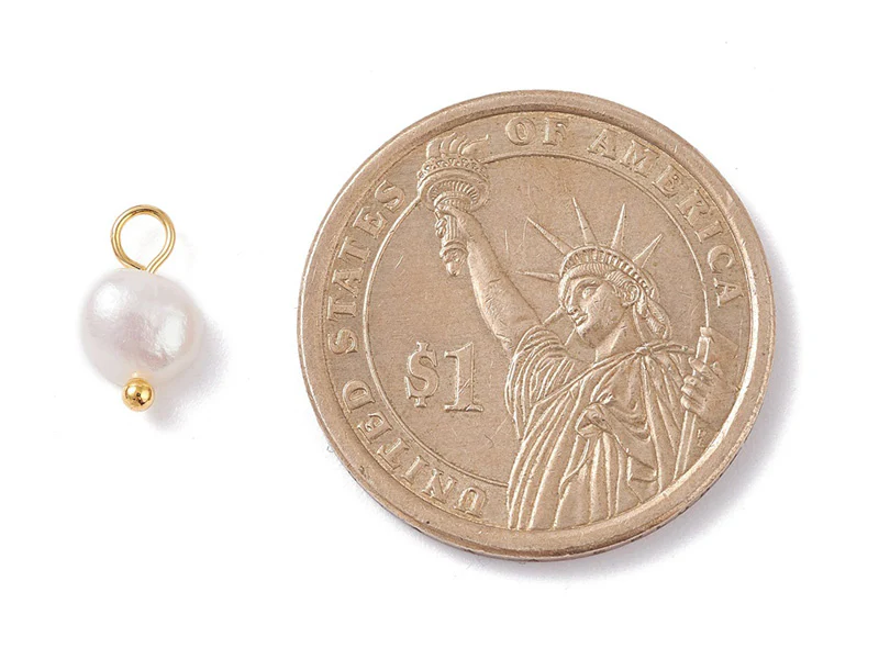 Lot de 5 pendentifs en perle de culture - 10 x 5 mm - Image 3