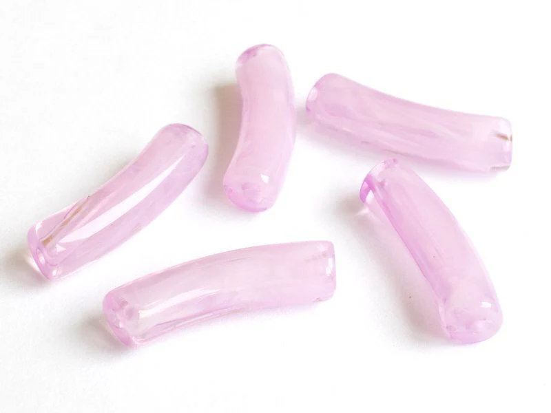 Lot de 5 perles tubes - Imitation naturelle marbre 6 mm - Violet