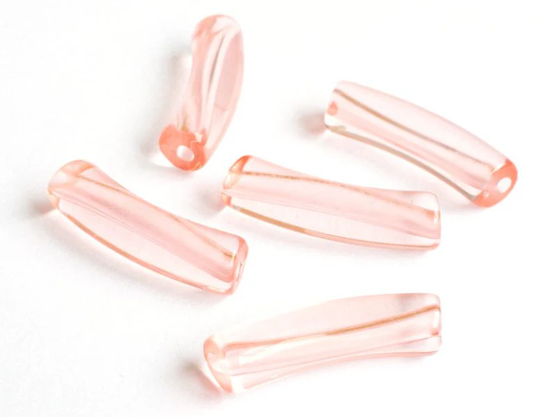 Lot de 5 perles tubes transparentes en résine 6 mm - Orange