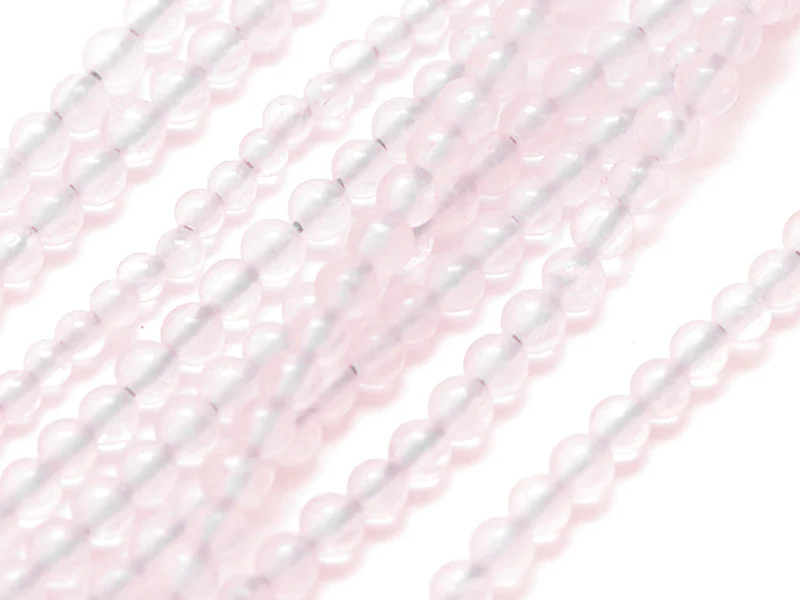 Lot de 50 perles naturelles 2 mm - Quartz rose - Image 2