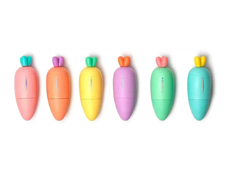 Lot de 6 mini surligneurs carottes - Image 3