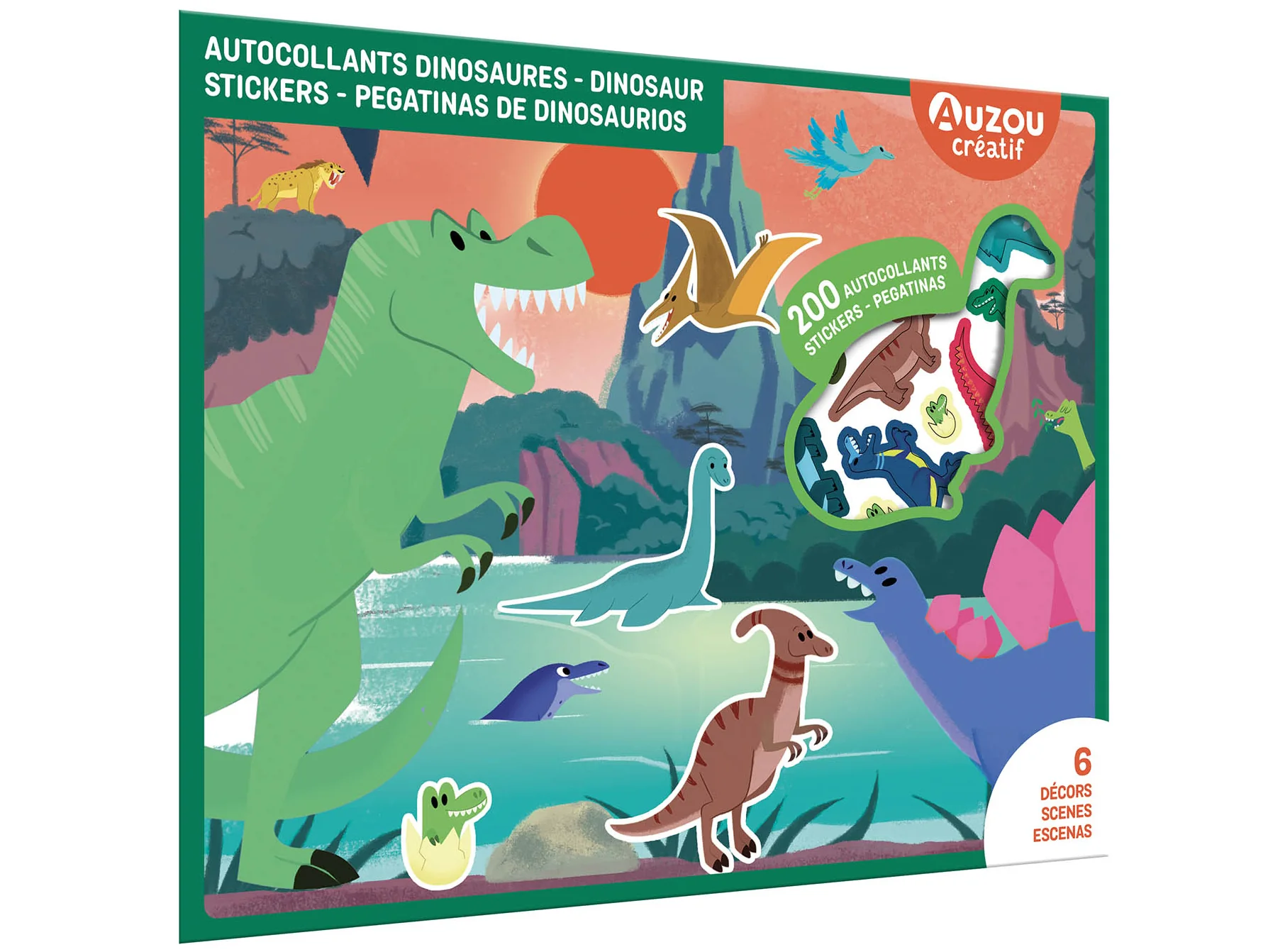 Ma pochette d’artiste – 200 autocollants dinosaures