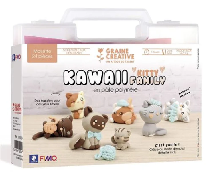 Mallette Fimo - Kawaii Kitty family