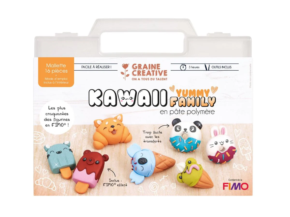 Mallette Kawaii Yummy family pâte FIMO