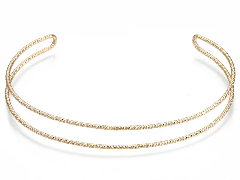 Manchette texturée effet fil - Doré à l'or fin 18K