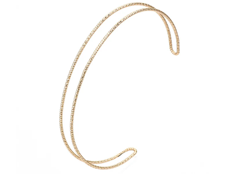 Manchette texturée effet fil - Doré à l'or fin 18K - Image 3