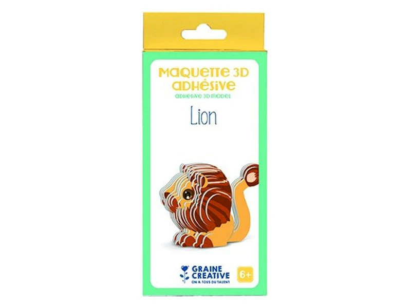 Maquette adhésive en carton 3D - Lion - Image 2