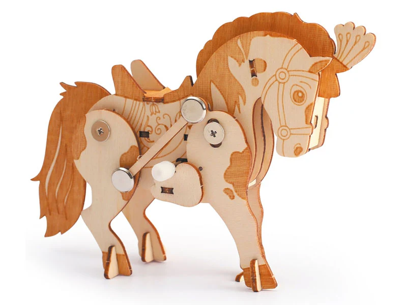 Maquette en bois 3D mécanique cheval - Image 2
