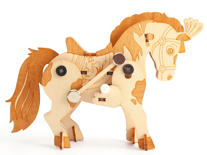 Maquette en bois 3D mécanique cheval - Image 3