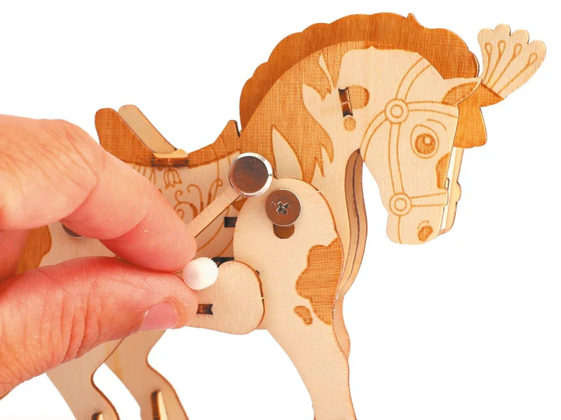 Maquette en bois 3D mécanique cheval - Image 4