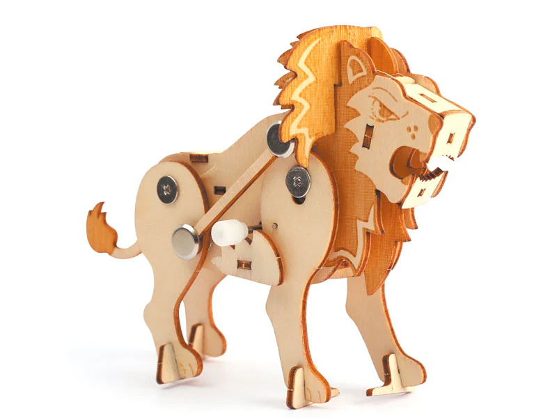 Maquette en bois 3D mécanique lion - Image 2