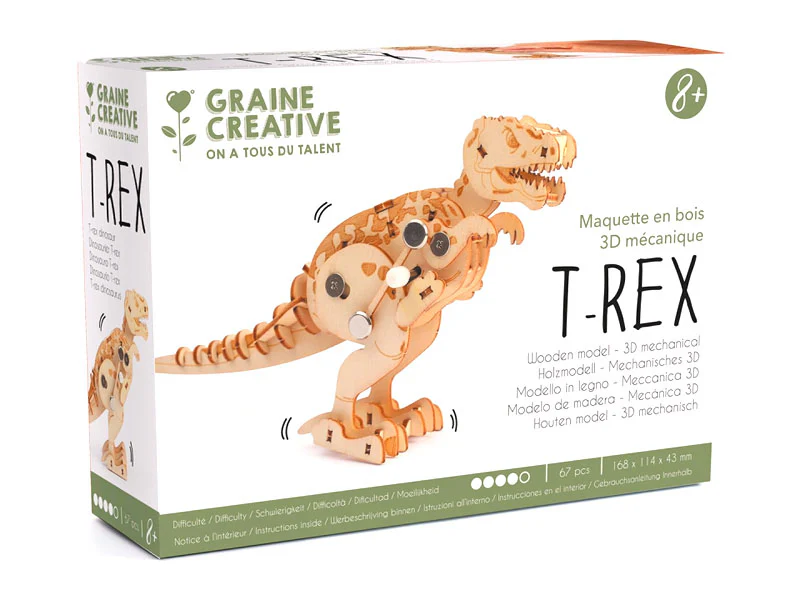 Maquette en bois 3D mécanique T-Rex