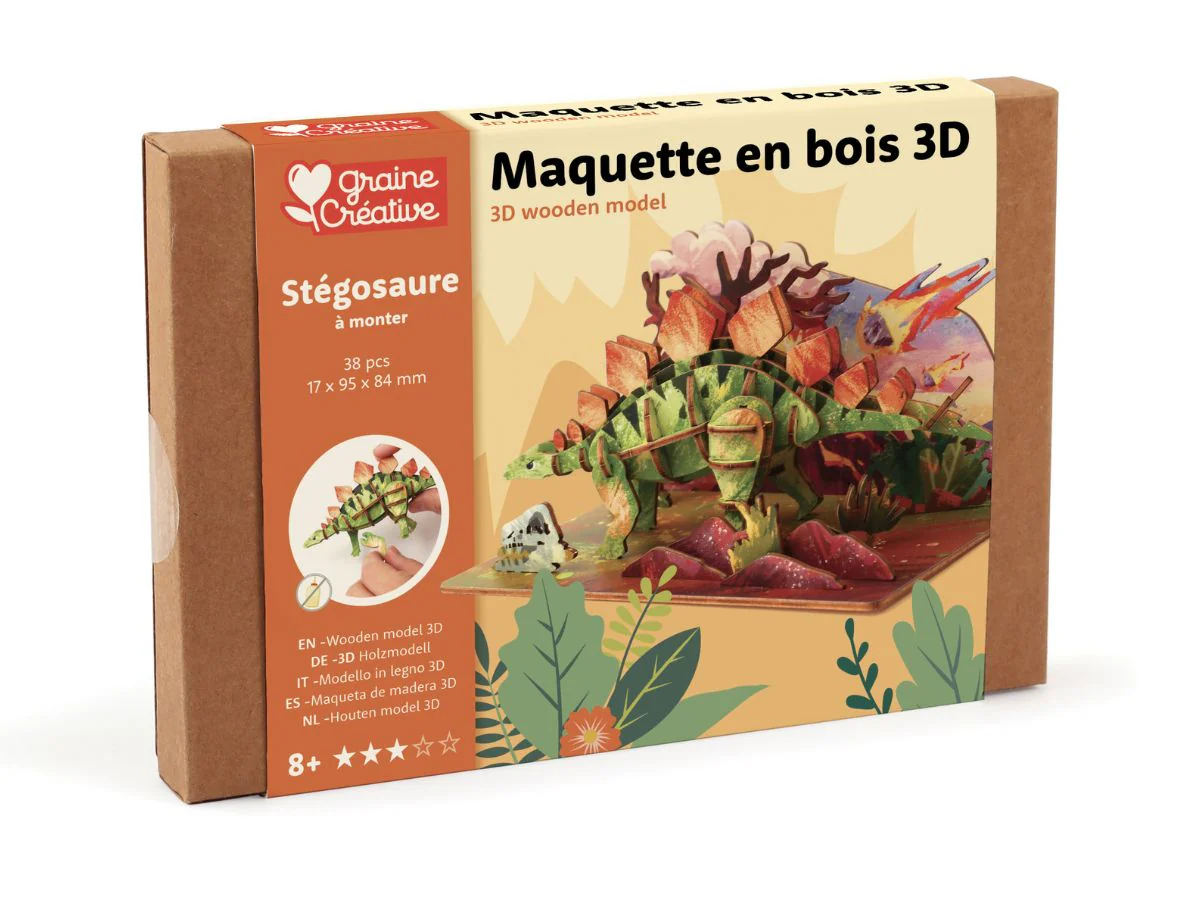 Maquette en bois 3D - Stégosaure