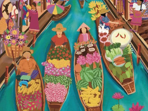 Puzzle Marché Flottant en Thaïlande 1000 pièces - Pieces & Peace - Image 2