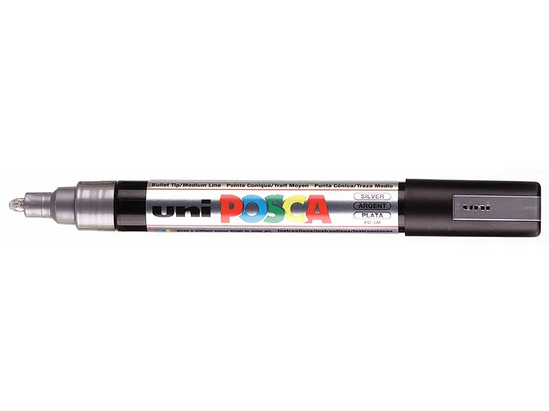 Marqueur posca - pointe moyenne 2,5 mm - Argenté - PC5M