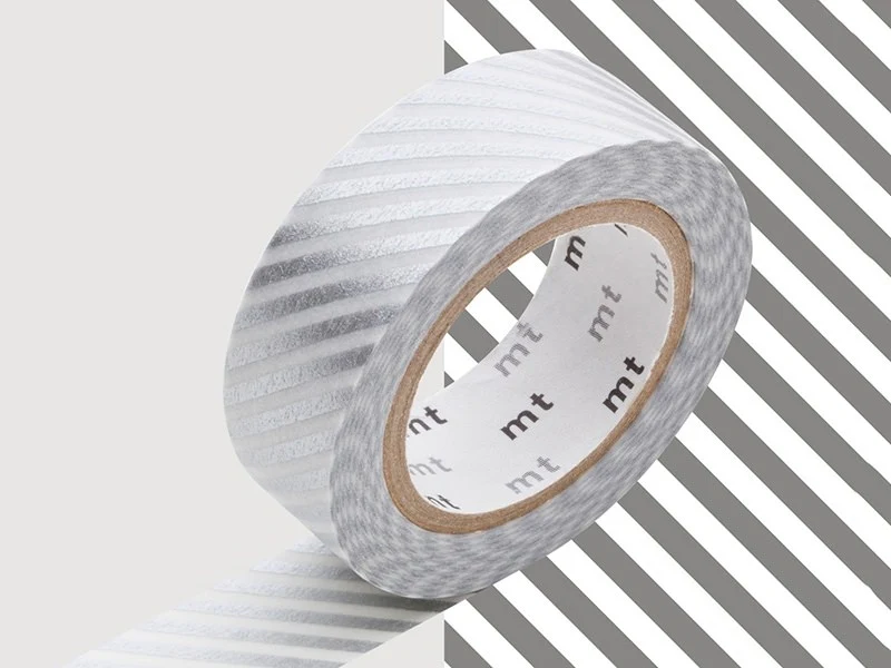 Masking tape motif - Rayé argent - Image 4