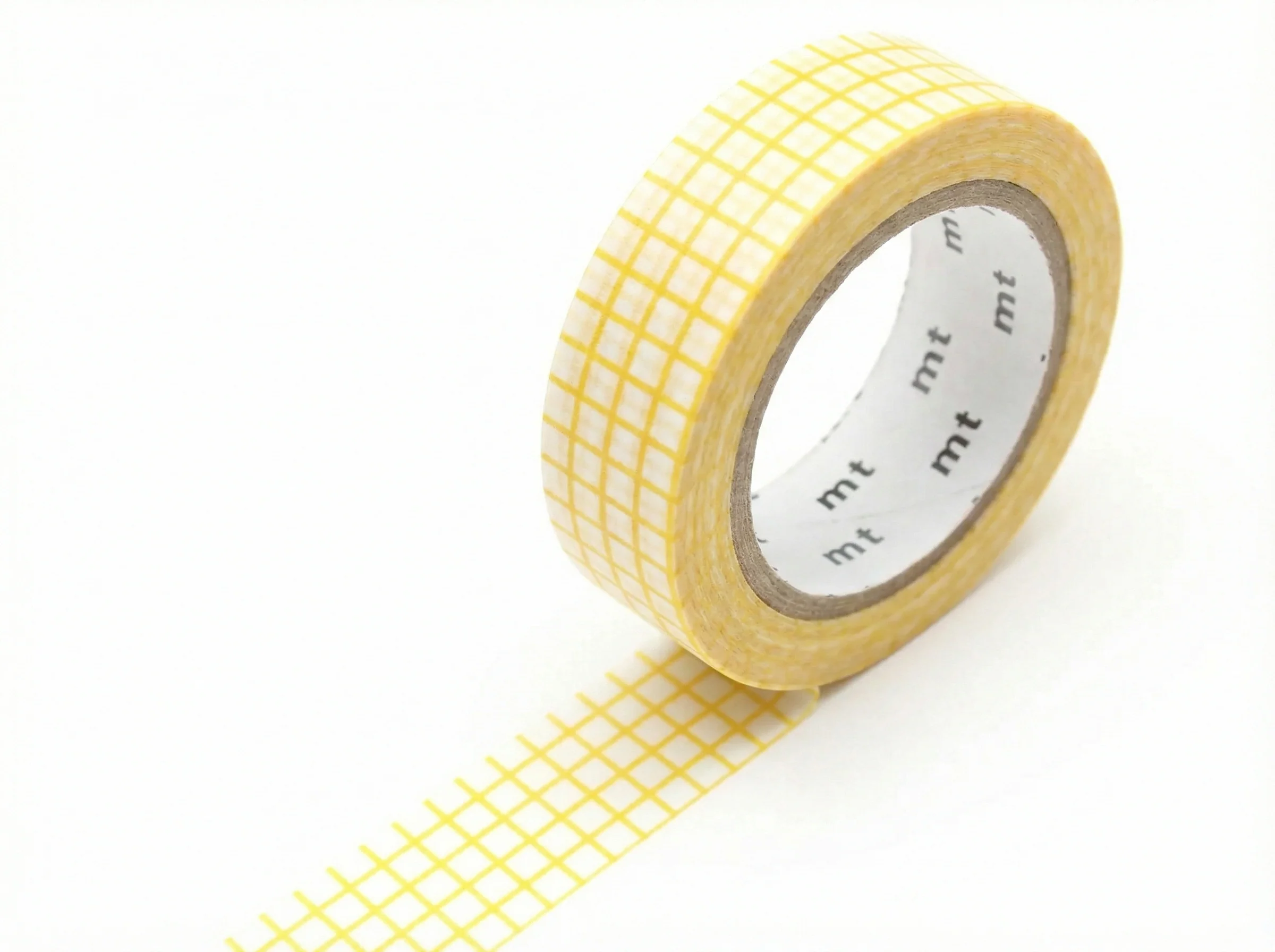 Masking Tape MT quadrillage jaune - Scrapbooking 1,5 cm x 5 m