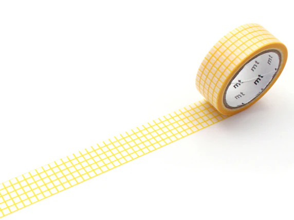Masking Tape MT quadrillage jaune - Scrapbooking 1,5 cm x 5 m - Image 2